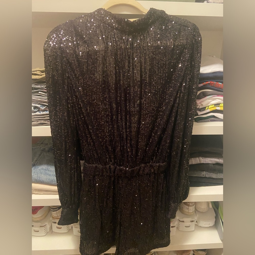 Black Sequence Romper from Maje